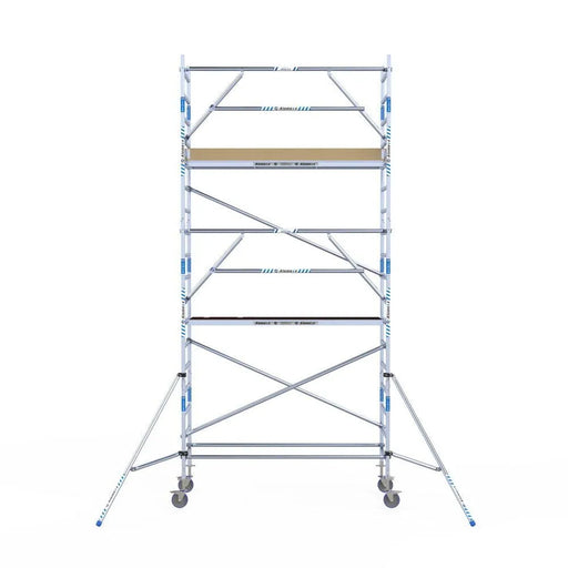 Rollgerüst Alumexx Extra 90x250 6,2m Arbeitshöhe an der Fassade - Gerüstexpress.de