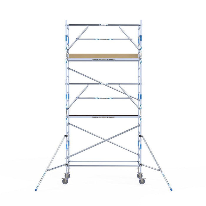 Rollgerüst Alumexx Extra 90x250 6,2m Arbeitshöhe an der Fassade - Gerüstexpress.de