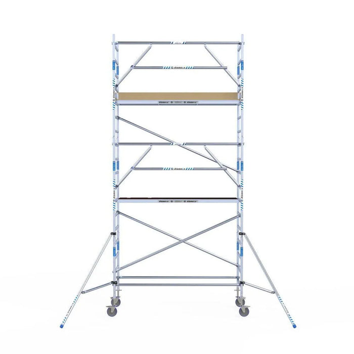 Rollgerüst Alumexx Extra 90x250 6,2m Arbeitshöhe an der Fassade - Gerüstexpress.de