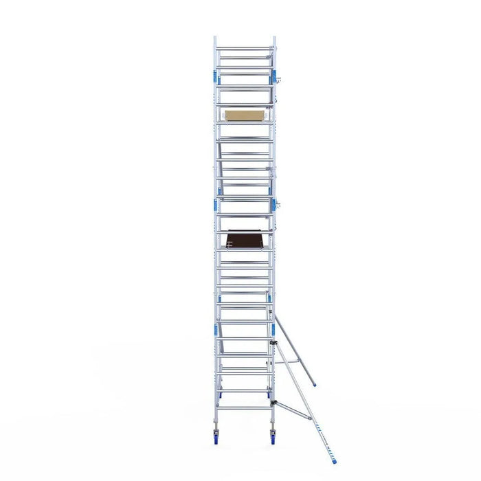 Rollgerüst Alumexx Extra 90x250 7,2m Arbeitshöhe an der Fassade - Gerüstexpress.de