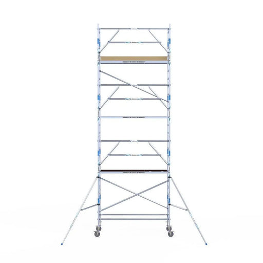 Rollgerüst Alumexx Extra 90x250 8,2m Arbeitshöhe an der Fassade - Gerüstexpress.de