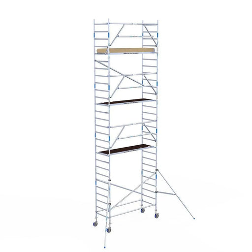 Rollgerüst Alumexx Extra 90x250 9,2m Arbeitshöhe an der Fassade - Gerüstexpress.de