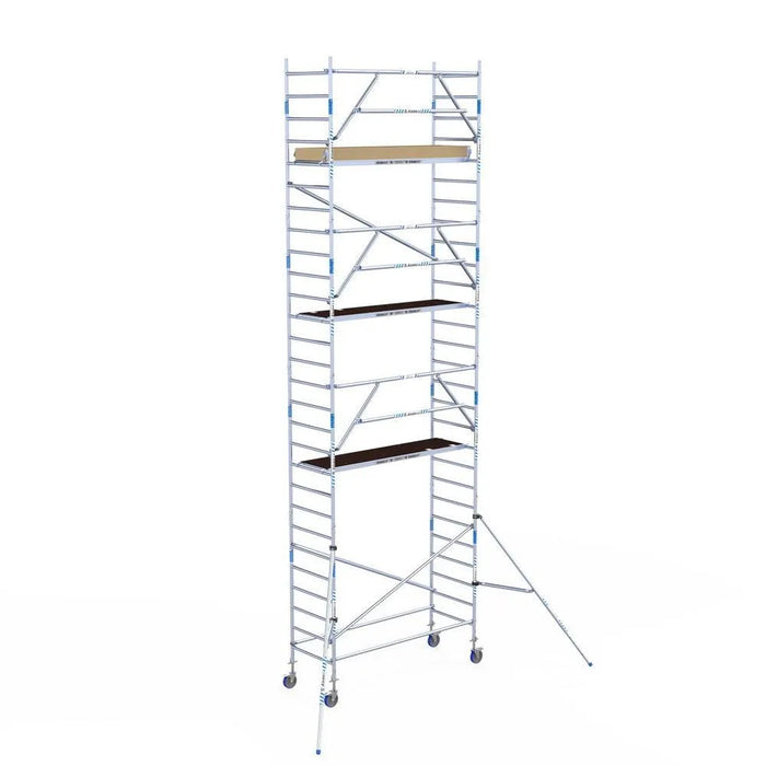 Rollgerüst Alumexx Extra 90x250 9,2m Arbeitshöhe an der Fassade - Gerüstexpress.de