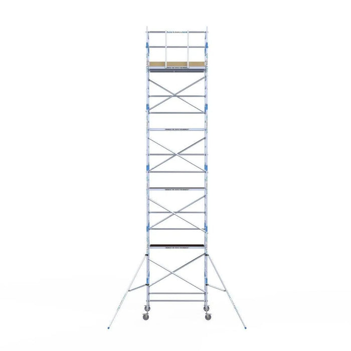 Rollgerüst Alumexx Light 135x190 10,2m Arbeitshöhe an der Fassade - Gerüstexpress.de