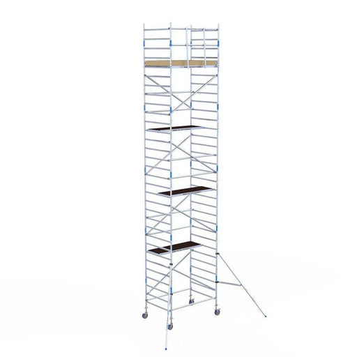 Rollgerüst Alumexx Light 135x190 10,2m Arbeitshöhe an der Fassade - Gerüstexpress.de