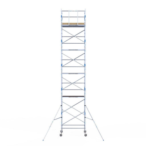 Rollgerüst Alumexx Light 135x190 11,2m Arbeitshöhe an der Fassade - Gerüstexpress.de
