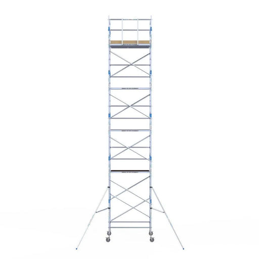 Rollgerüst Alumexx Light 135x190 11,2m Arbeitshöhe an der Fassade - Gerüstexpress.de