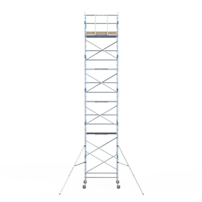 Rollgerüst Alumexx Light 135x190 11,2m Arbeitshöhe an der Fassade - Gerüstexpress.de