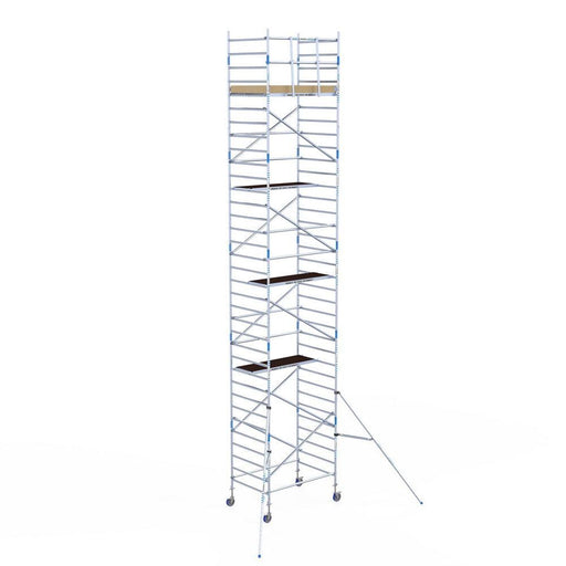 Rollgerüst Alumexx Light 135x190 11,2m Arbeitshöhe an der Fassade - Gerüstexpress.de