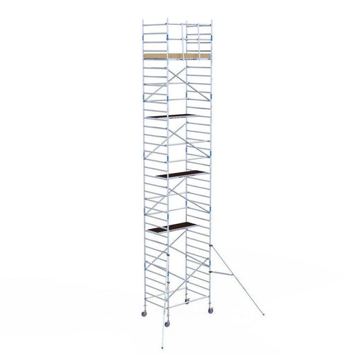 Rollgerüst Alumexx Light 135x190 11,2m Arbeitshöhe an der Fassade - Gerüstexpress.de