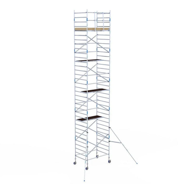 Rollgerüst Alumexx Light 135x190 11,2m Arbeitshöhe an der Fassade - Gerüstexpress.de