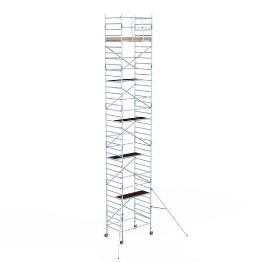 Rollgerüst Alumexx Light 135x190 12,2m Arbeitshöhe an der Fassade - Gerüstexpress.de