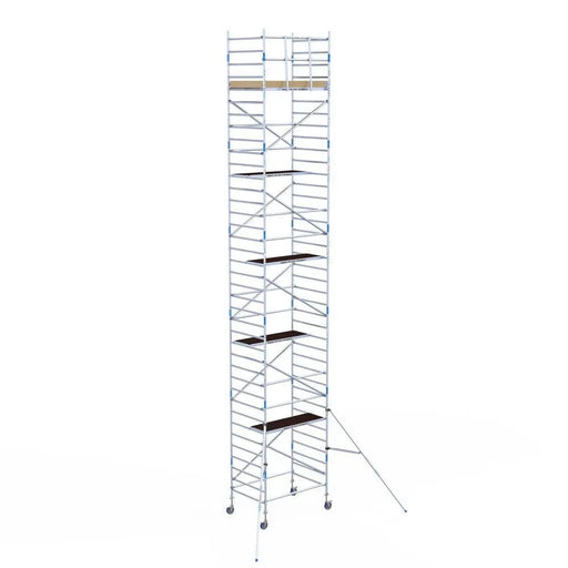 Rollgerüst Alumexx Light 135x190 12,2m Arbeitshöhe an der Fassade - Gerüstexpress.de