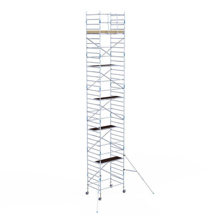 Rollgerüst Alumexx Light 135x190 12,2m Arbeitshöhe an der Fassade - Gerüstexpress.de