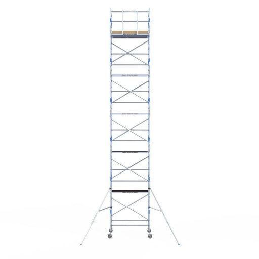 Rollgerüst Alumexx Light 135x190 12,2m Arbeitshöhe an der Fassade - Gerüstexpress.de