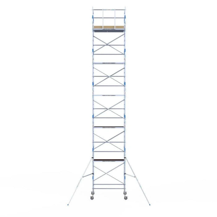 Rollgerüst Alumexx Light 135x190 12,2m Arbeitshöhe an der Fassade - Gerüstexpress.de