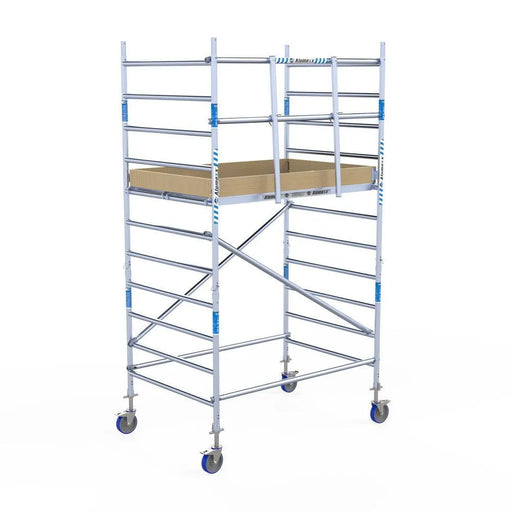 Rollgerüst Alumexx Light 135x190 4,2m Arbeitshöhe an der Fassade - Gerüstexpress.de