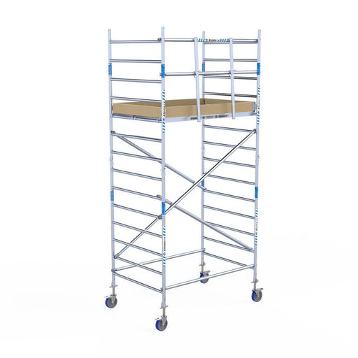 Rollgerüst Alumexx Light 135x190 5,2m Arbeitshöhe an der Fassade - Gerüstexpress.de