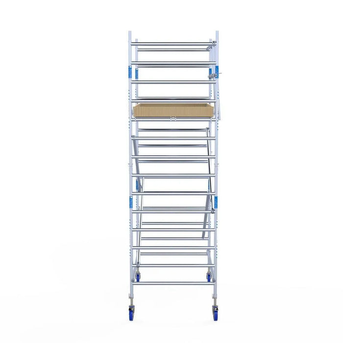 Rollgerüst Alumexx Light 135x190 5,2m Arbeitshöhe an der Fassade - Gerüstexpress.de