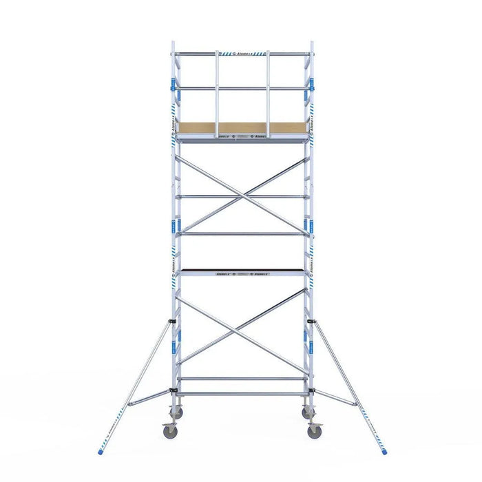 Rollgerüst Alumexx Light 135x190 6,2m Arbeitshöhe an der Fassade - Gerüstexpress.de