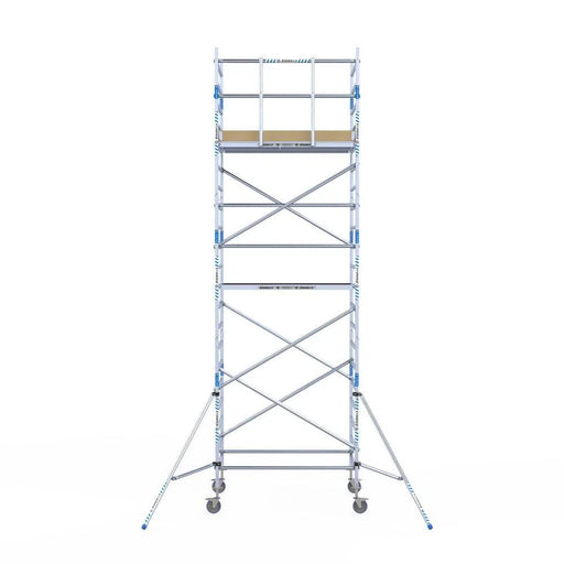 Rollgerüst Alumexx Light 135x190 7,2m Arbeitshöhe an der Fassade - Gerüstexpress.de
