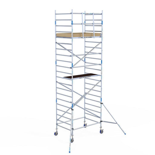 Rollgerüst Alumexx Light 135x190 7,2m Arbeitshöhe an der Fassade - Gerüstexpress.de