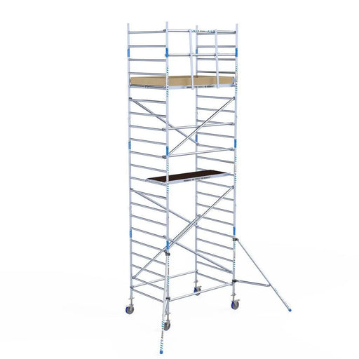 Rollgerüst Alumexx Light 135x190 7,2m Arbeitshöhe an der Fassade - Gerüstexpress.de