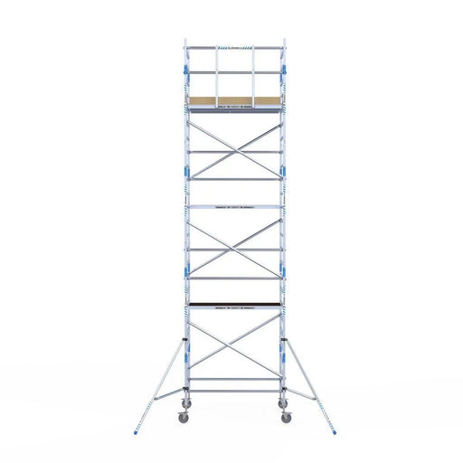 Rollgerüst Alumexx Light 135x190 8,2m Arbeitshöhe an der Fassade - Gerüstexpress.de