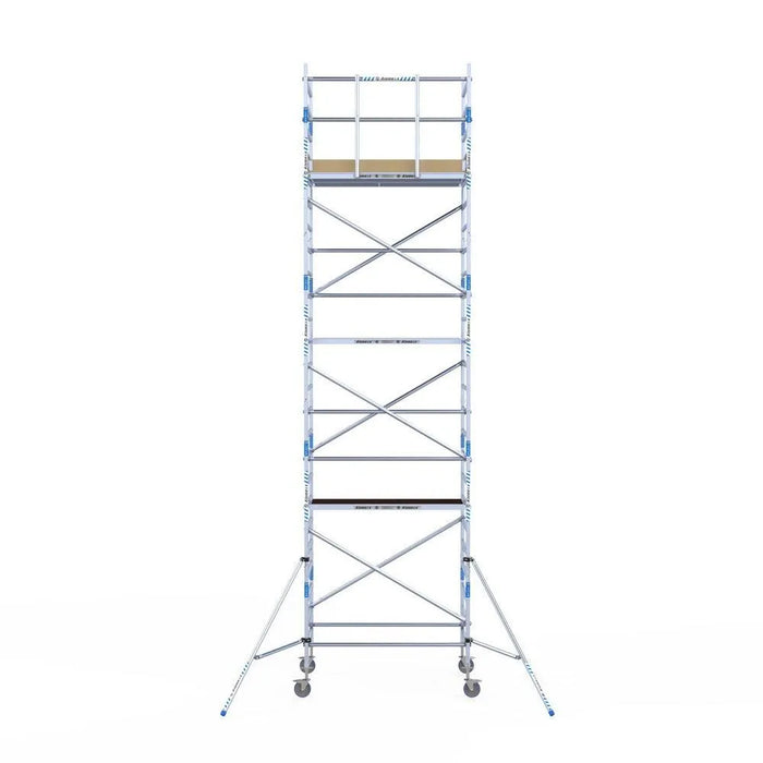 Rollgerüst Alumexx Light 135x190 8,2m Arbeitshöhe an der Fassade - Gerüstexpress.de