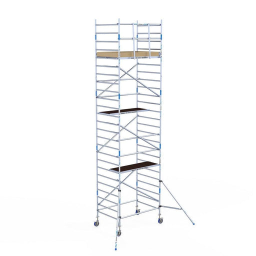 Rollgerüst Alumexx Light 135x190 8,2m Arbeitshöhe an der Fassade - Gerüstexpress.de