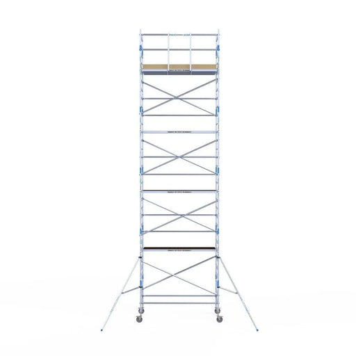 Rollgerüst Alumexx Light 135x250 10,2m Arbeitshöhe an der Fassade - Gerüstexpress.de