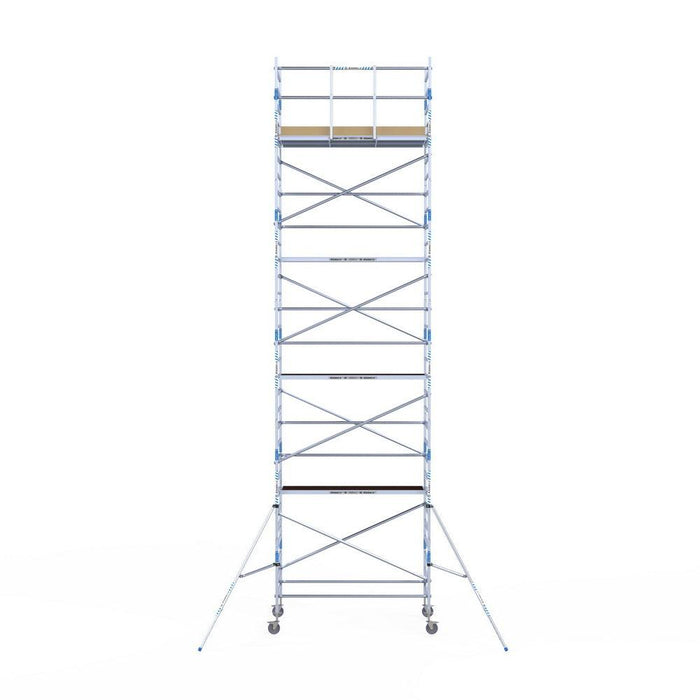 Rollgerüst Alumexx Light 135x250 10,2m Arbeitshöhe an der Fassade - Gerüstexpress.de