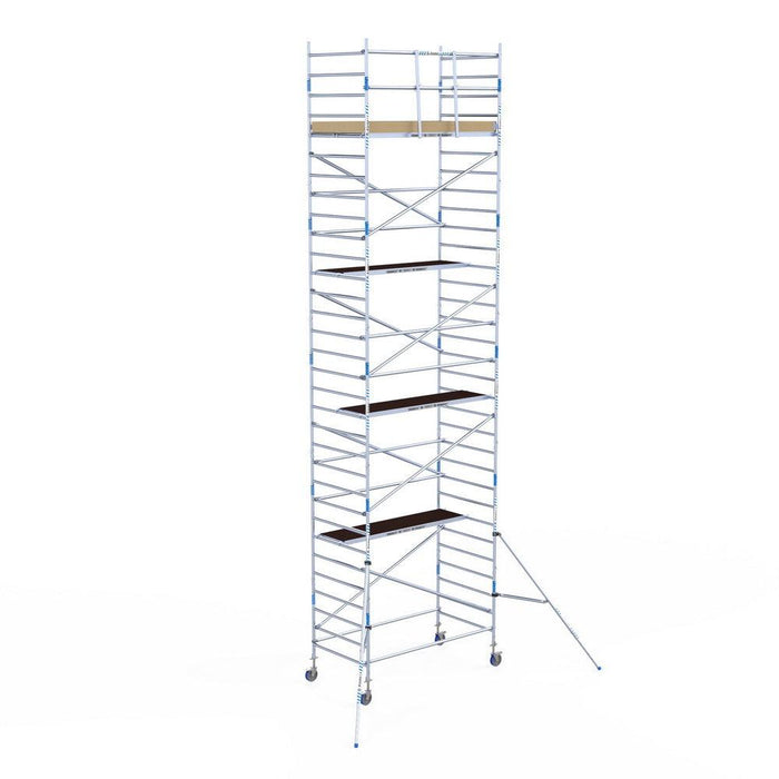Rollgerüst Alumexx Light 135x250 10,2m Arbeitshöhe an der Fassade - Gerüstexpress.de