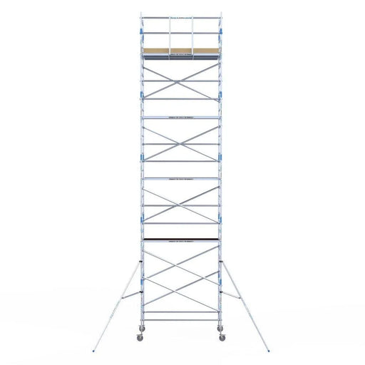 Rollgerüst Alumexx Light 135x250 11,2m Arbeitshöhe an der Fassade - Gerüstexpress.de