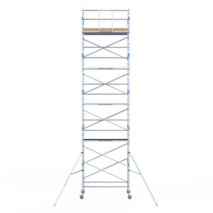 Rollgerüst Alumexx Light 135x250 11,2m Arbeitshöhe an der Fassade - Gerüstexpress.de