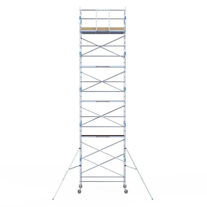 Rollgerüst Alumexx Light 135x250 11,2m Arbeitshöhe an der Fassade - Gerüstexpress.de