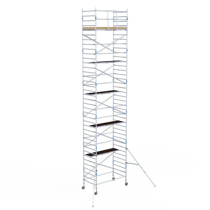 Rollgerüst Alumexx Light 135x250 12,2m Arbeitshöhe an der Fassade - Gerüstexpress.de