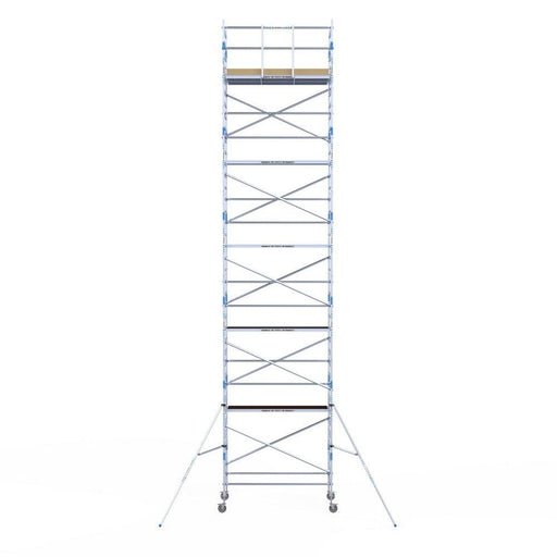 Rollgerüst Alumexx Light 135x250 12,2m Arbeitshöhe an der Fassade - Gerüstexpress.de