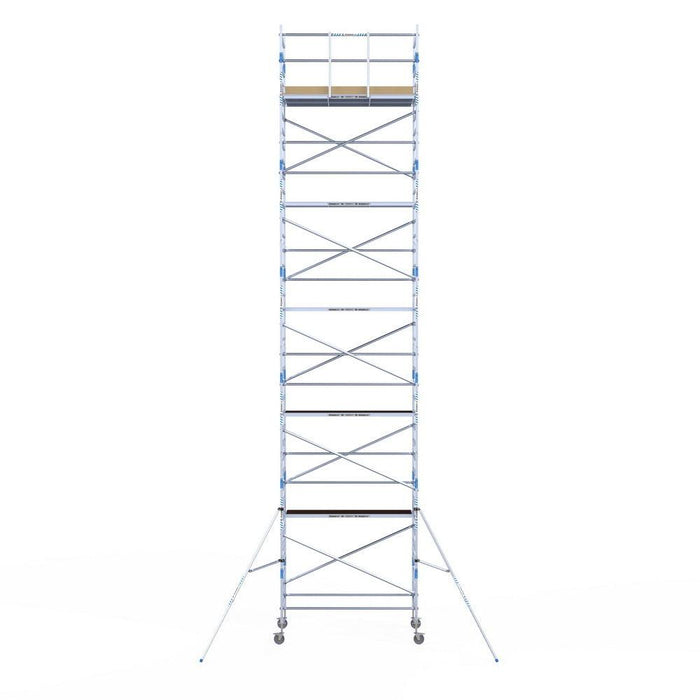 Rollgerüst Alumexx Light 135x250 12,2m Arbeitshöhe an der Fassade - Gerüstexpress.de