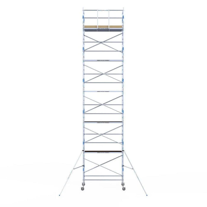 Rollgerüst Alumexx Light 135x250 12,2m Arbeitshöhe an der Fassade - Gerüstexpress.de