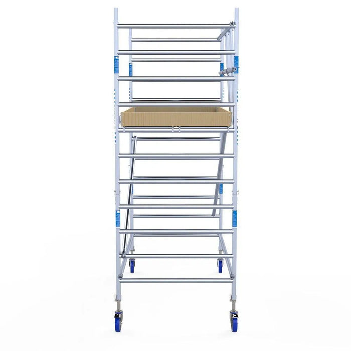 Rollgerüst Alumexx Light 135x250 4,2m Arbeitshöhe an der Fassade - Gerüstexpress.de