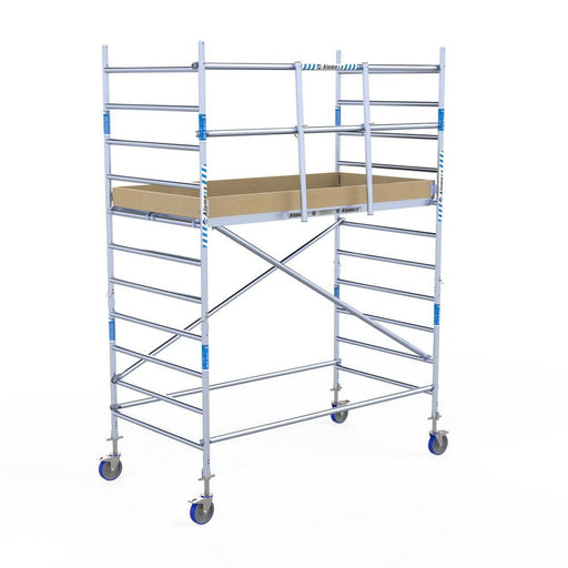 Rollgerüst Alumexx Light 135x250 4,2m Arbeitshöhe an der Fassade - Gerüstexpress.de