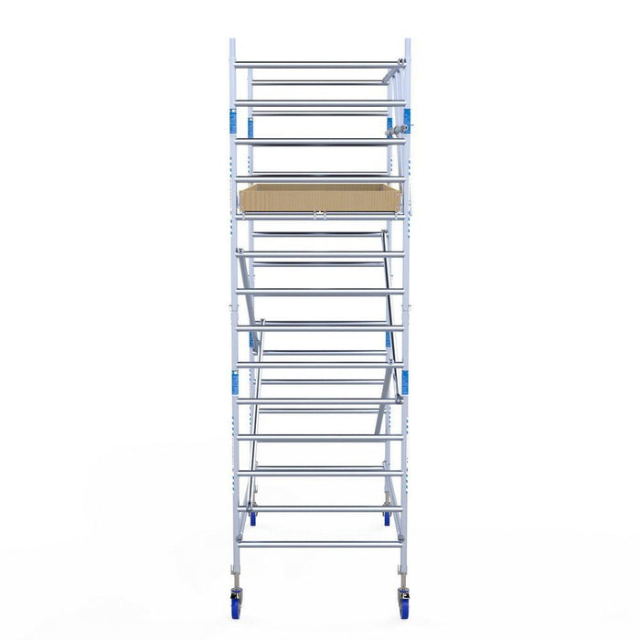 Rollgerüst Alumexx Light 135x250 5,2m Arbeitshöhe an der Fassade - Gerüstexpress.de