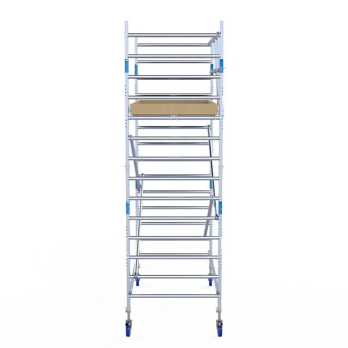 Rollgerüst Alumexx Light 135x250 5,2m Arbeitshöhe an der Fassade - Gerüstexpress.de