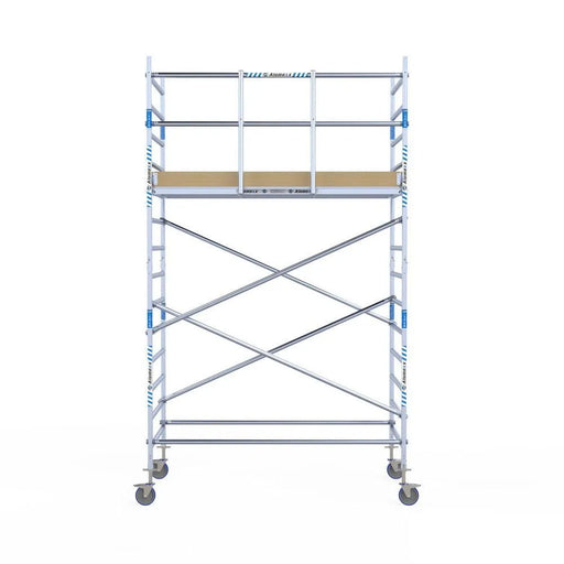 Rollgerüst Alumexx Light 135x250 5,2m Arbeitshöhe an der Fassade - Gerüstexpress.de