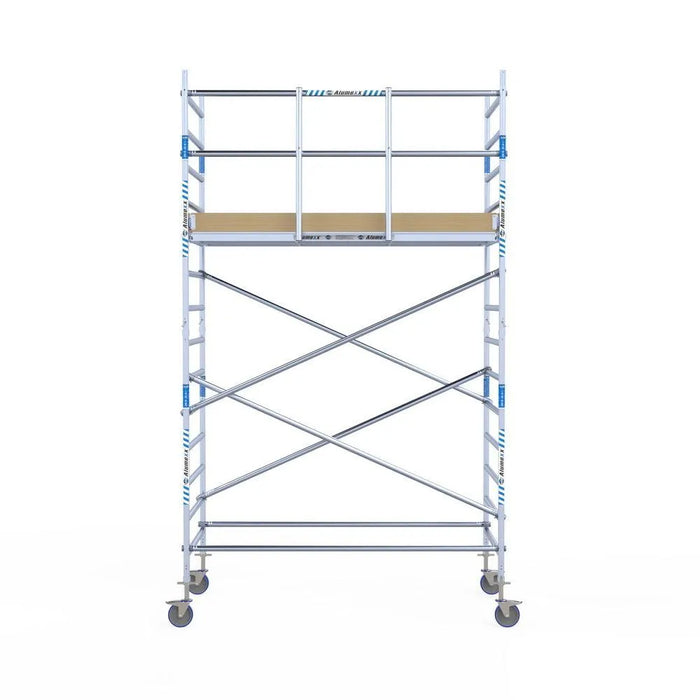 Rollgerüst Alumexx Light 135x250 5,2m Arbeitshöhe an der Fassade - Gerüstexpress.de