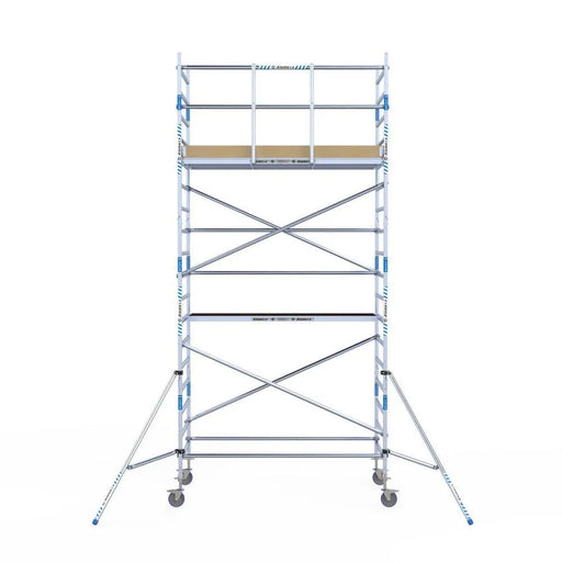 Rollgerüst Alumexx Light 135x250 6,2m Arbeitshöhe an der Fassade - Gerüstexpress.de