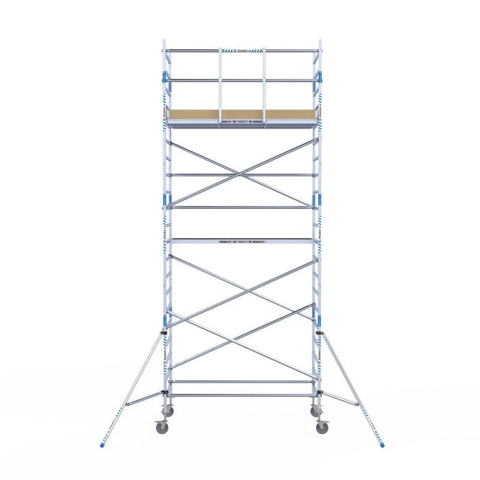Rollgerüst Alumexx Light 135x250 7,2m Arbeitshöhe an der Fassade - Gerüstexpress.de