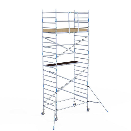 Rollgerüst Alumexx Light 135x250 7,2m Arbeitshöhe an der Fassade - Gerüstexpress.de