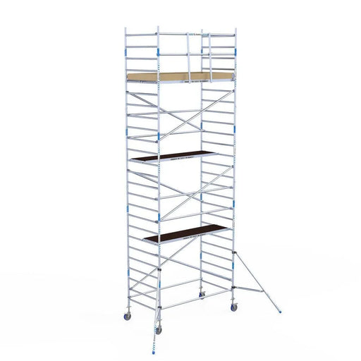 Rollgerüst Alumexx Light 135x250 8,2m Arbeitshöhe an der Fassade - Gerüstexpress.de